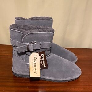 BearPaw Tessa Suede Wool Blend Lining /Sheepskin Footed Boots Women’s 11 NWT